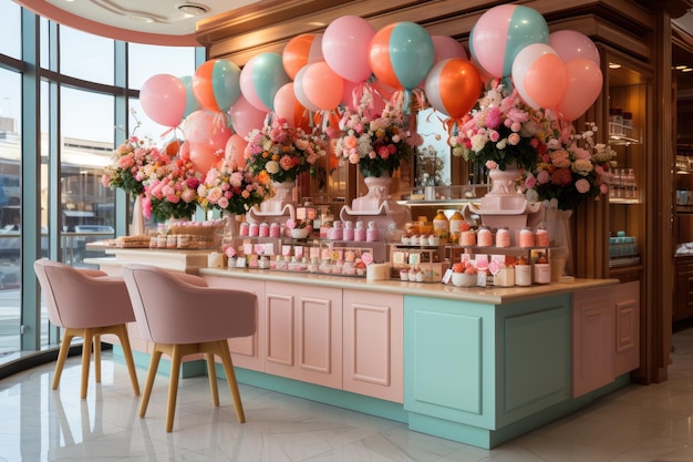 store decoration in pastel color theme inspiration ideas