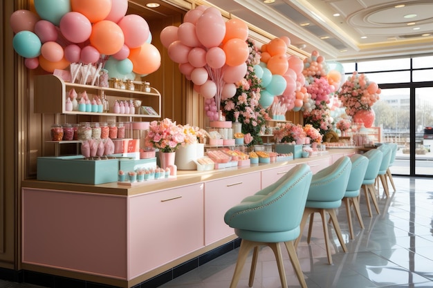 store decoration in pastel color theme inspiration ideas