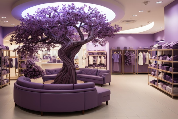 store decoration in violet purple theme inspiration ideas