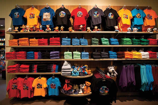 A store display showcasing an array of merchandise and colorful clothes Perfect for any occasion