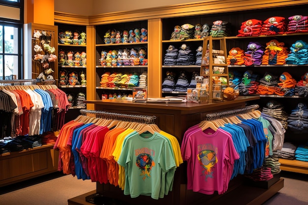 A store display showcasing an array of merchandise and colorful clothes Perfect for any occasion