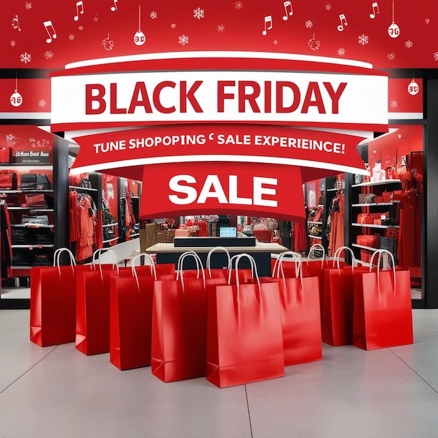 a store display with a sign that says black friday sale