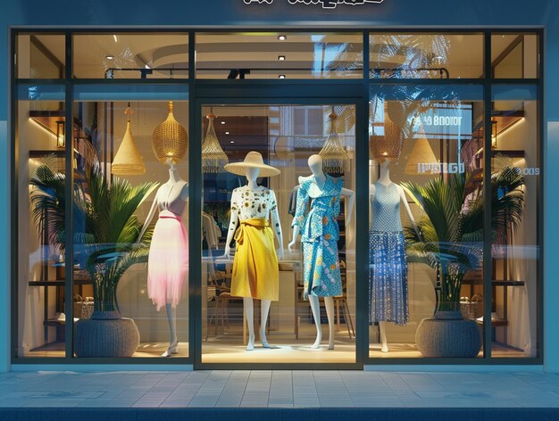 a store front with mannequins and mannequins in the window