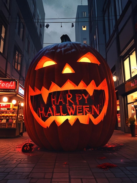 a store front with a pumpkin and a pumpkin that saysgourmeton it