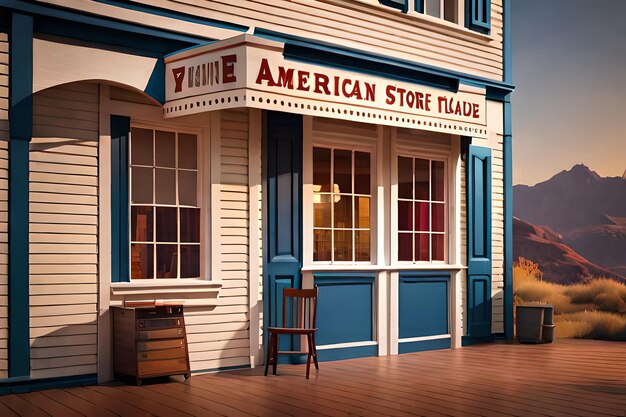 A store front with a sign that says american store vise.