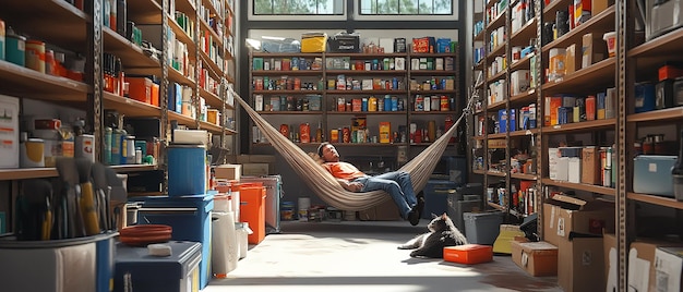 Store Owner Sleeping While Reading a Manual