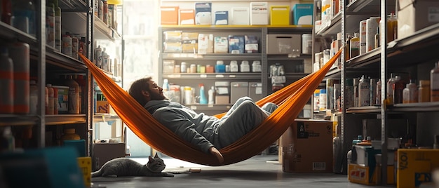 Store Owner Sleeping While Reading a Manual