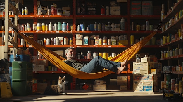 Store Owner Sleeping While Reading a Manual