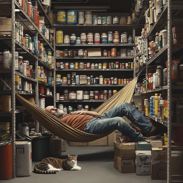 Store Owner Sleeping While Reading a Manual