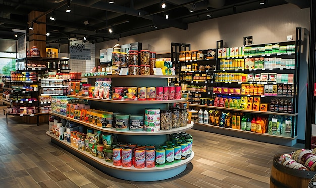 a store with a variety of products on the shelves