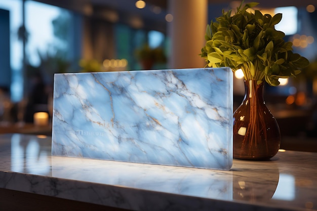 Storefront Sign Backlit Marble Slab Sign Luxury Hotel Spa Elegant White and elegant design