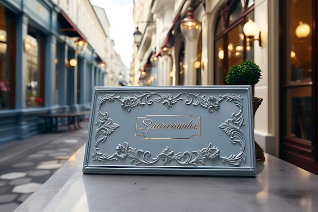 Storefront Sign Hand Painted Porcelain Sign Elegant Home Decor Store Soft Bl elegant design