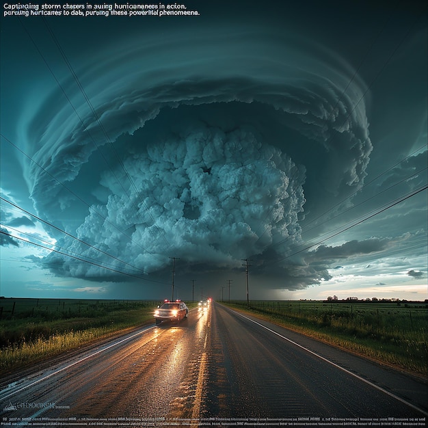 a storm cloud is over the road and the road is a storm