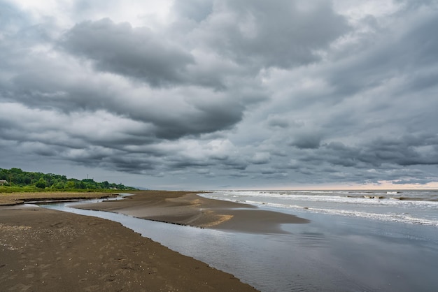 Storm clouds over the sea coast