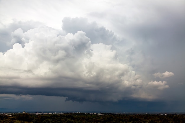 Storm clouds with the rain. Nature Environment Dark huge cloud sky black stormy cloud