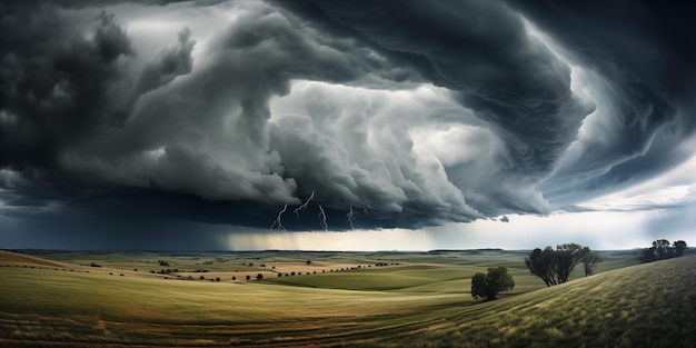 Photo a storm is approaching and the picture is taken on the right