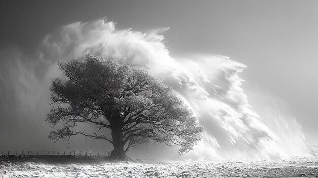 a storm is coming in on a winter day