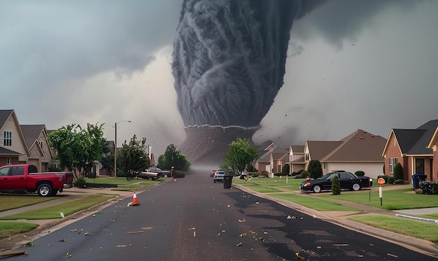 a storm is over the street and the storm is overcast