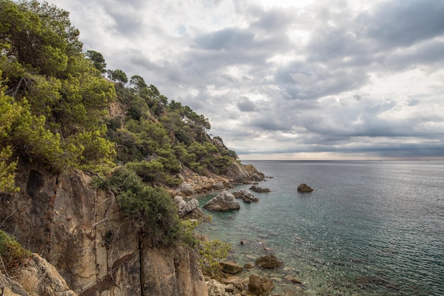 Storming at sea in Spain Catalonia Lloret de Mar