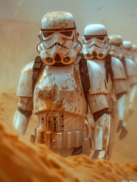 Stormtroopers Marching Through Desert