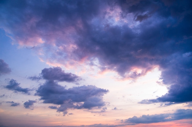 Stormy clouds at sunset