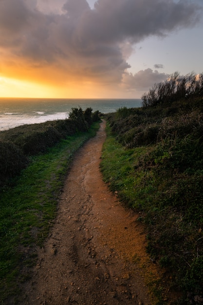 Stormy evening at Bidart, next to the sea, at the Basque Country.