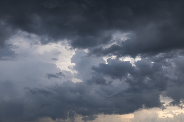 Stormy gray sky with clouds