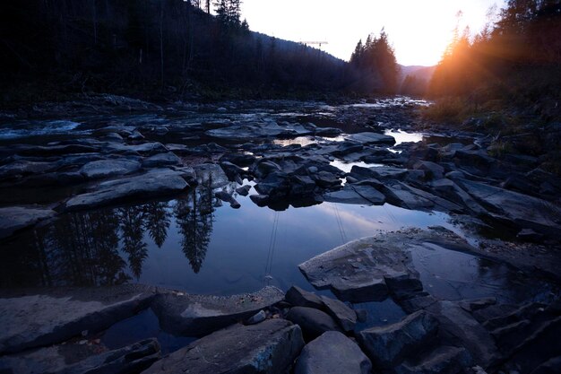 Stormy mountain river in the Carpathians