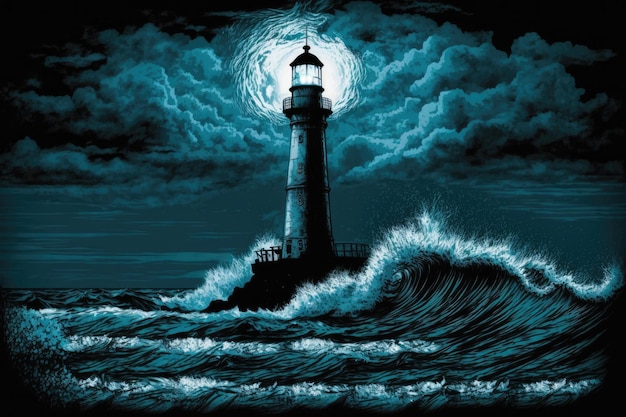 A stormy night at the lighthouse