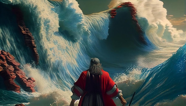 The story of Moses parting the Red Sea