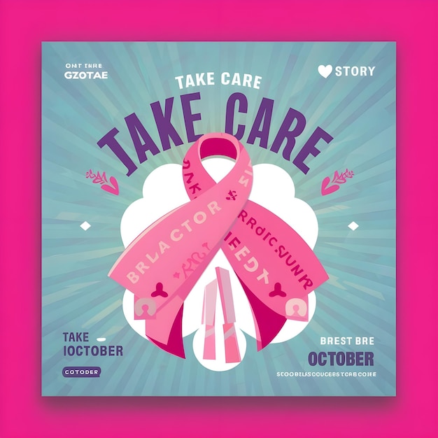 Photo story social media feed breast cancer take care october