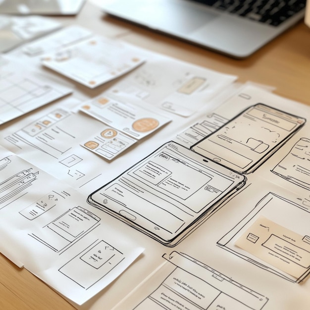 A storyboard for a mobile apps user experience UX flow