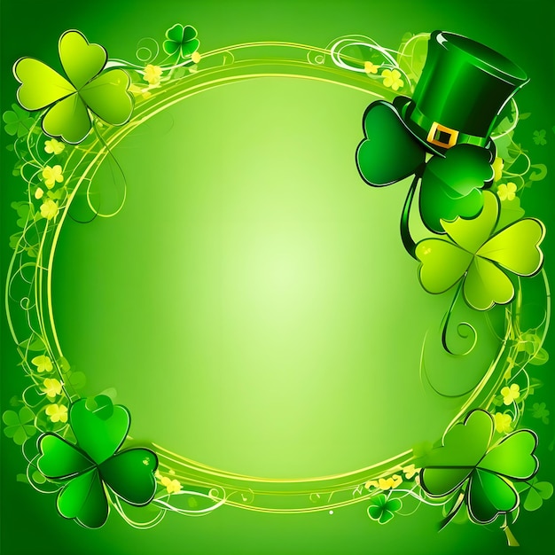 StPatricks day background with clover leaves