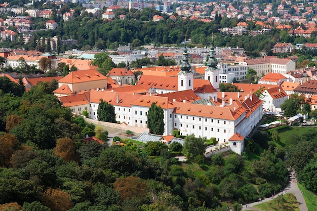 Strahov monastery  at sunny day,top view, Prague, Czech Republic