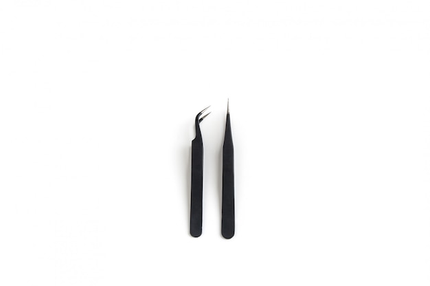 Straight and curved tweezers for eyelash