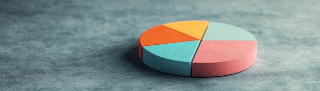 Strategic Business Plan Presentation with Pie Chart and Revenue Projections Copy Space and Deep Depth of Field Focus