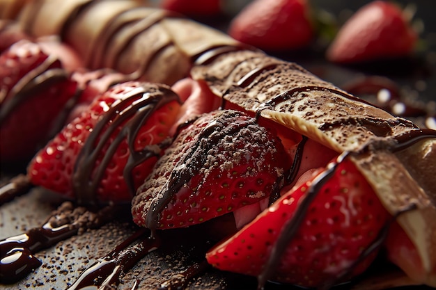 Strawberries and Chocolate Frozen Crepe