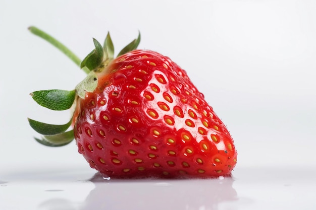 Strawberries fall into milk Strawberries and a splash of cream AI Generated