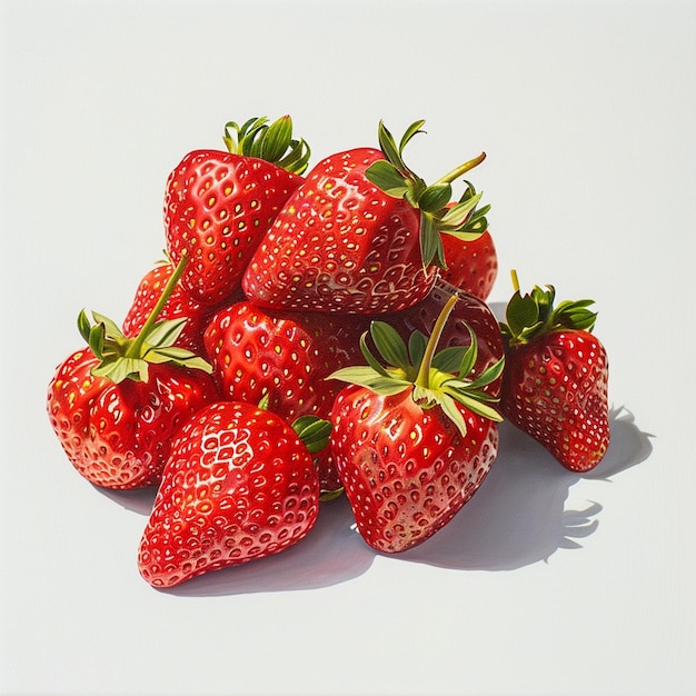 strawberries fresh fruits on white background