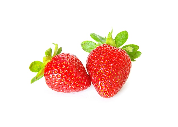 Strawberries isolated over white background