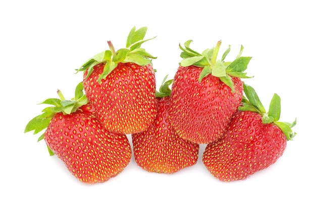 Strawberries isolated over white background