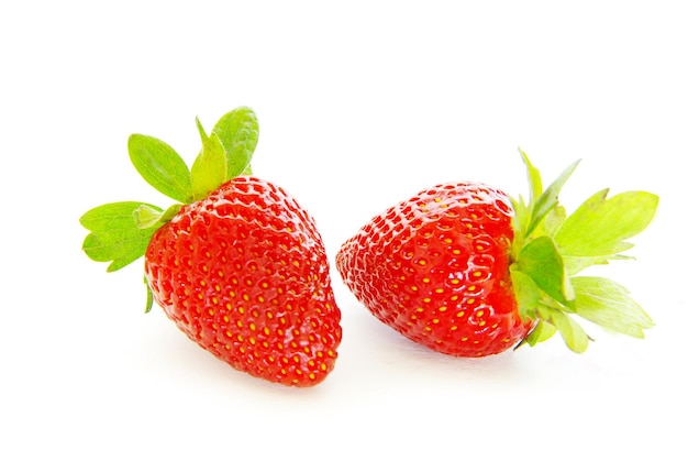 Strawberries isolated over white background