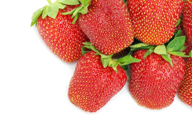 Strawberries isolated over white background