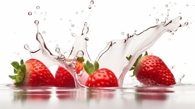 Strawberries in a splash of water