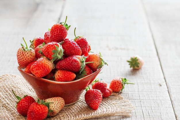 Strawberries on the table.