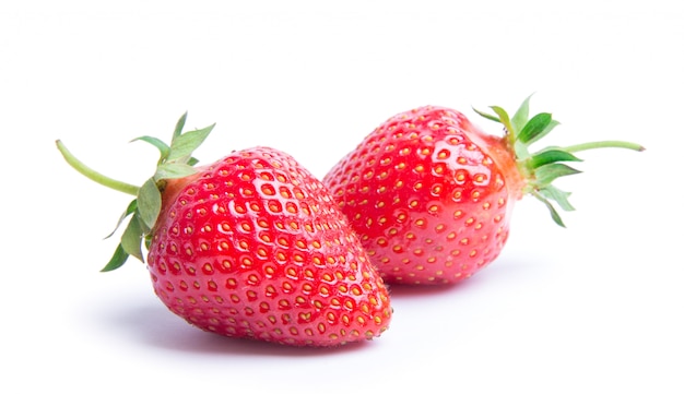 Strawberries on white