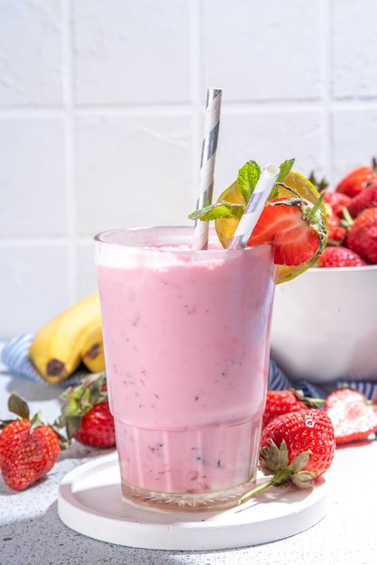 Strawberry banana milkshake