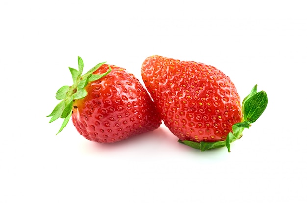 Strawberry berries on white isolated