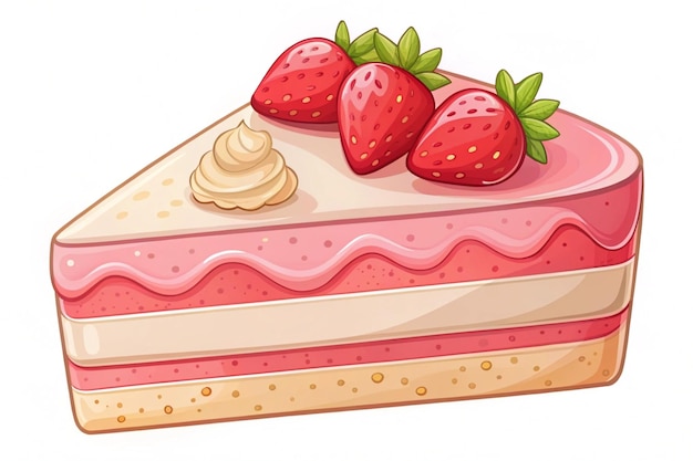 a strawberry cake with a strawberry on the top