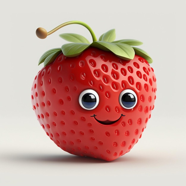 strawberry cartoon in a white background